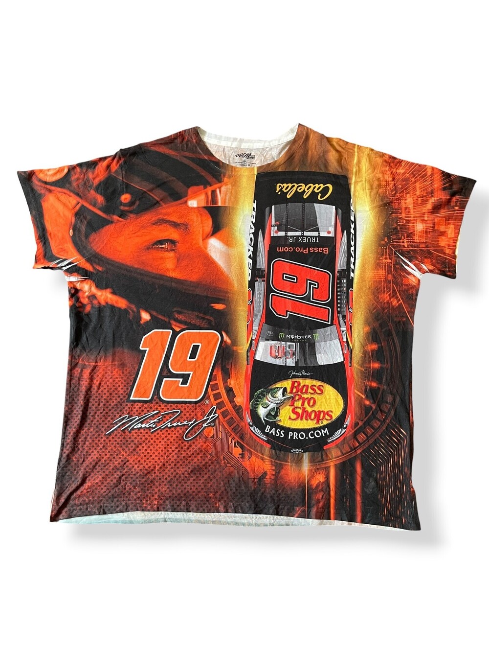 Joe Gibbs Racing T-Shirt Mens 3XL Orange Martin Truex Jr NASCAR Bass Pro Shops